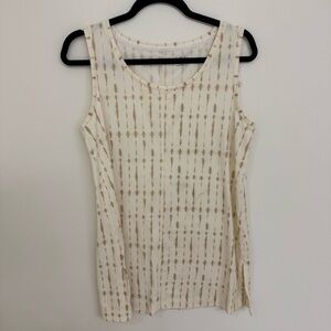 Wonderly Studio Sleeveless Cream and BrownWomen's Top Size Medium